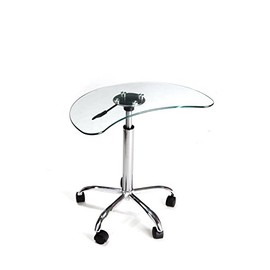 RTA Home and Office Clear Glass and Aluminum Laptop Stand with Casters
