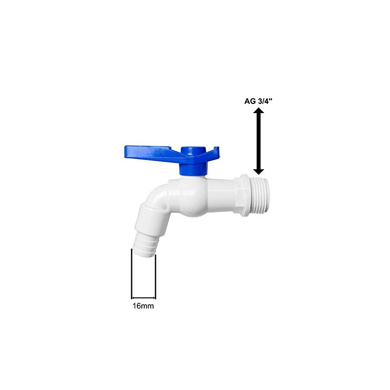 Preis-Zone Bradas 7185 Plastic Ball Valve AG 3/4 Inch for