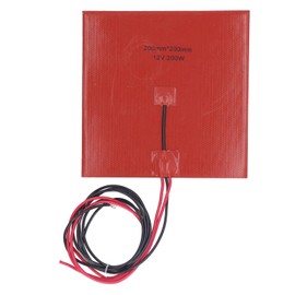 Silicone Heater Pad Heating Mat 180℃ 200x200mm 200W Accessory for 3D Printer Hotbed DC12V