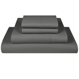 Threadmill Home Linen 800 Thread Count King Sheet Sets - 100% Extra-Long Staple Cotton Sheets, Luxury 4 Piece Set for King Size Bed with Deep Pocket, Smooth Sateen Weave, Dark Grey