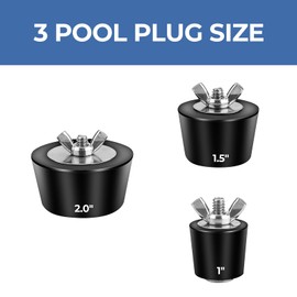 Pool Winterizing Plug Pool Winter Expansion Plugs with SS Screw, Stainless Steel Bolts, Heavy Duty Rubber for Inground & Above Ground Pool,6Pack Pool Return Line Plug(1 Inch, 1.5 Inch, 2 Inch)