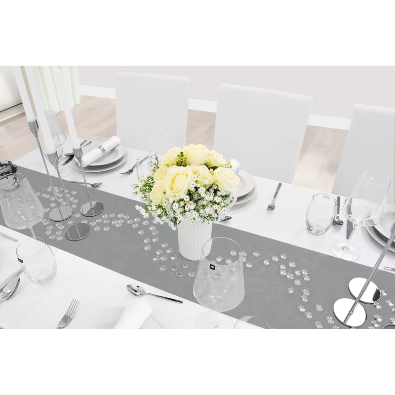 MODERNO Non-Woven Table Runner, Dark Grey, Modern, Festive Decoration for