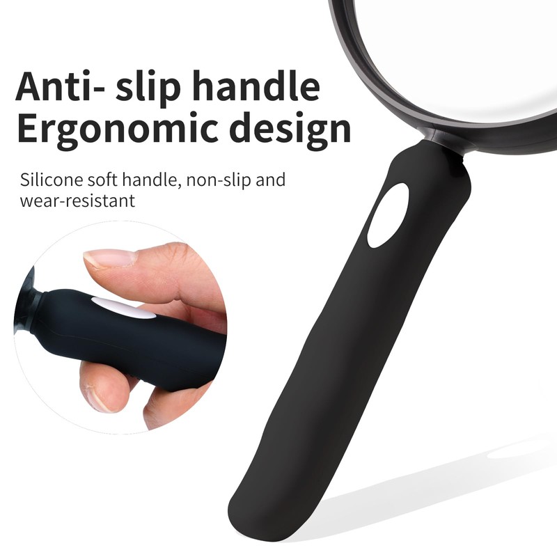 10X Large Magnifying Glass for Reading, Upgraded Handheld Magnifier with
