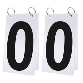 GOGO 2 Sets Waterproof Flip Scoreboard Numbers, 4 x 7 Inch, Visible Black Number 0-9 Double Sides