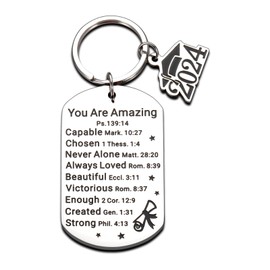 2024 Graduation Gifts for Her Him Class of 2024 Graduation Gifts for Teens Boys Girls Christian Senior High School College Grads Gifts 2024 Religious Keychain for Women Men Senior Night Gifts