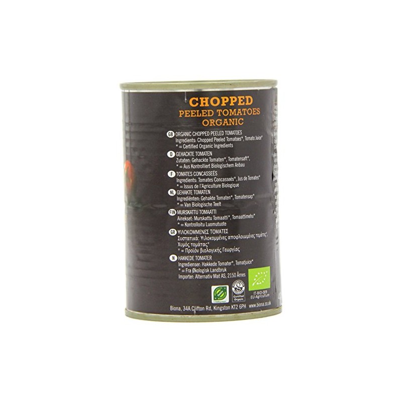 Biona Organic Chopped Peeled Tomatoes (400g) - Pack of 6