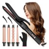 Tenazas Rizadora Con Planchas Cabello Pelo Ajustable Rosa