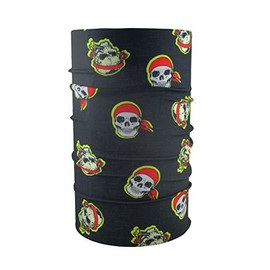 HeadLOOP Multifunctional scarf black kids skull pirate tube scarf scarf headscarf microfibre, black, Unit size