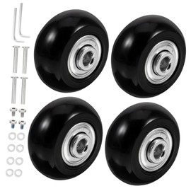 ULTECHNOVO 1set Pu Silent Rubber Replacement Wheels for Suitcases Noise Installation Compatible Brands