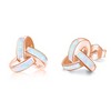 Sterling Silver Post Love Knot Stud Earrings Hypoallergenic Rose Gold