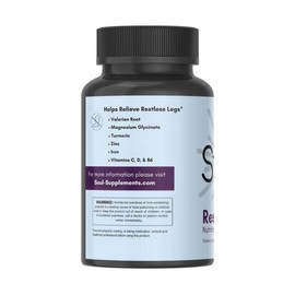 Restful Legs Holistic Supplement – Iron & Turmeric Blend for Restless Legs Relief – 120 Count Dietary Support Capsules