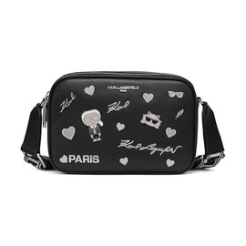 Karl Lagerfeld Paris Maybelle Pin Crossbody, Black Shimmer Multi