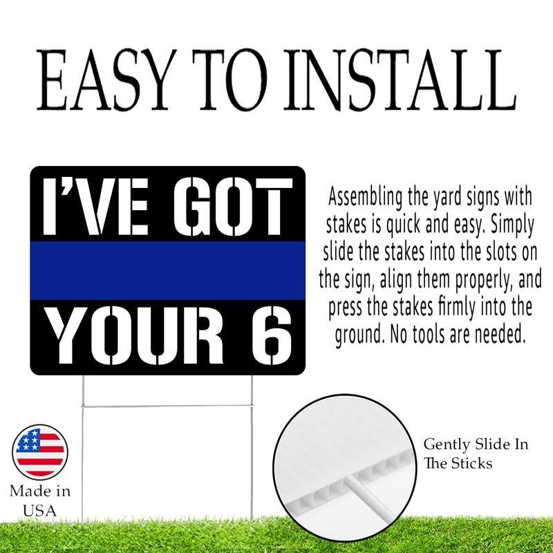 I've Got Your 6 Thin Blue Line Police Officer Yard