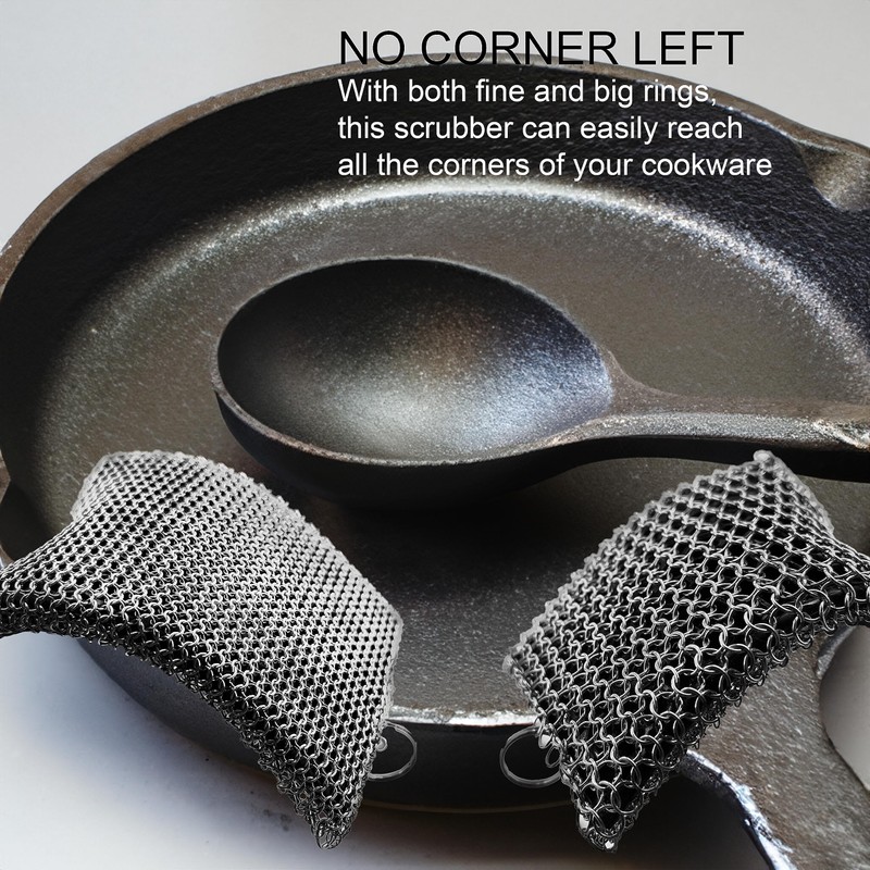 ERGONOW Cast Iron Chainmail Scrubber - Fine Ring - 316