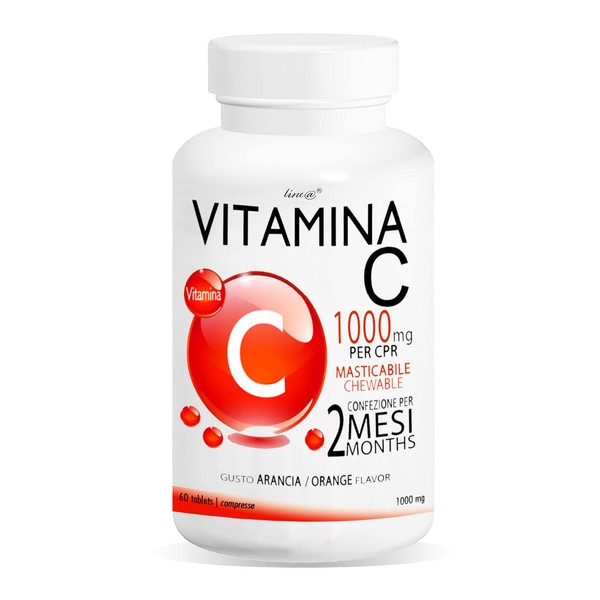 Vitamin C 1000 Line@Diet | 1000 mg per chewable tablet | 60 tablets for 2 months | orange flavour | antioxidant