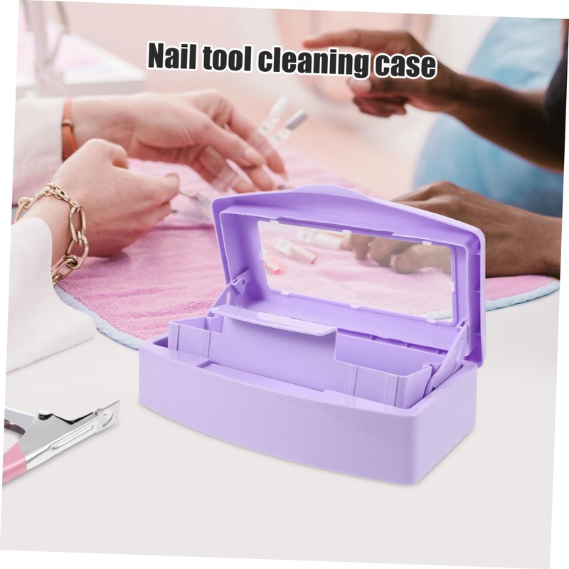 Beavorty Nail Art Tools Organizer Box Sterilizer Case for Nail