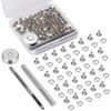 Leather Rivet Kit - 50 Sets, 6mm Silver Double Cap