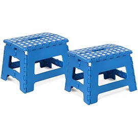Utopia Home Foldable Step Stool for Kids - 11 Inches Wide and 8 Inches Tall - Holds Up to 300 lbs - Lightweight Plastic Design (Blue, Pack of 2)