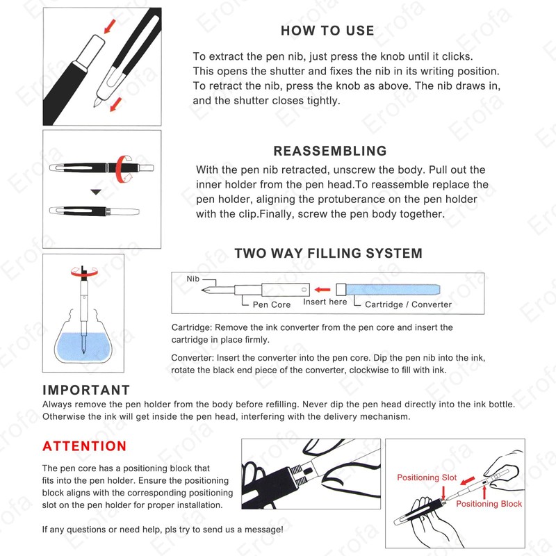 Jinhao 10 Press Matte Black Chrome Retractable Extra Fine Nib