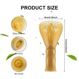 Reusable PP Resin Matcha Whisk, Matcha Whisks, Japanese Tradition Matcha Accessories, Suitable for The Tea Ceremony（Yellow）