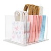 NUOLUTH Gift Bag Storage Organizer:Acrylic Reusable Bag Organizer, Adjustable Shelf