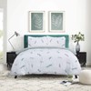 Sleepdown Dragonfly White Green Reversible Duvet Cover Quilt Pipe Edge