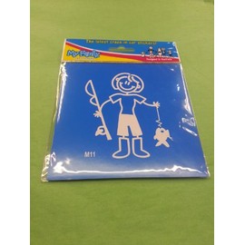 My Family Car Stickers ~ Sticker MOTHER/MUM IN FISHING GEAR (M11)