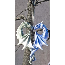 Anne Stokes Heart Shaped Night and Day Dragons Tree Hanging Ornament Figurine