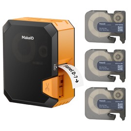 Makeid P31 Industrial Label Maker, Portable Bluetooth Labeler Printer, Wire and Cable Labeling Machine for Job Sites-Orange,Bundle Nylon Label