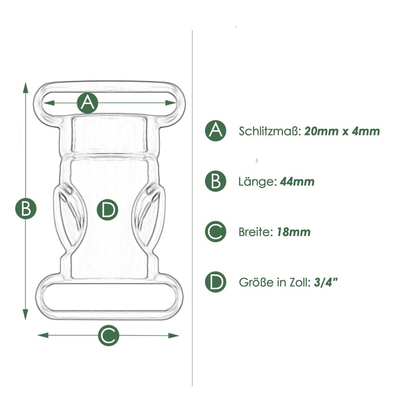 Ganzoo Set of 3 3/4 Inch Snap Fastener / Click