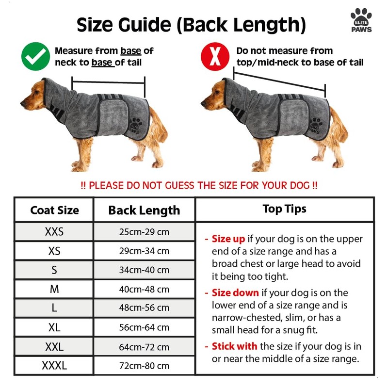 Elite Paws® UK: Luxury Dog Drying Coat, Thicker & Softer
