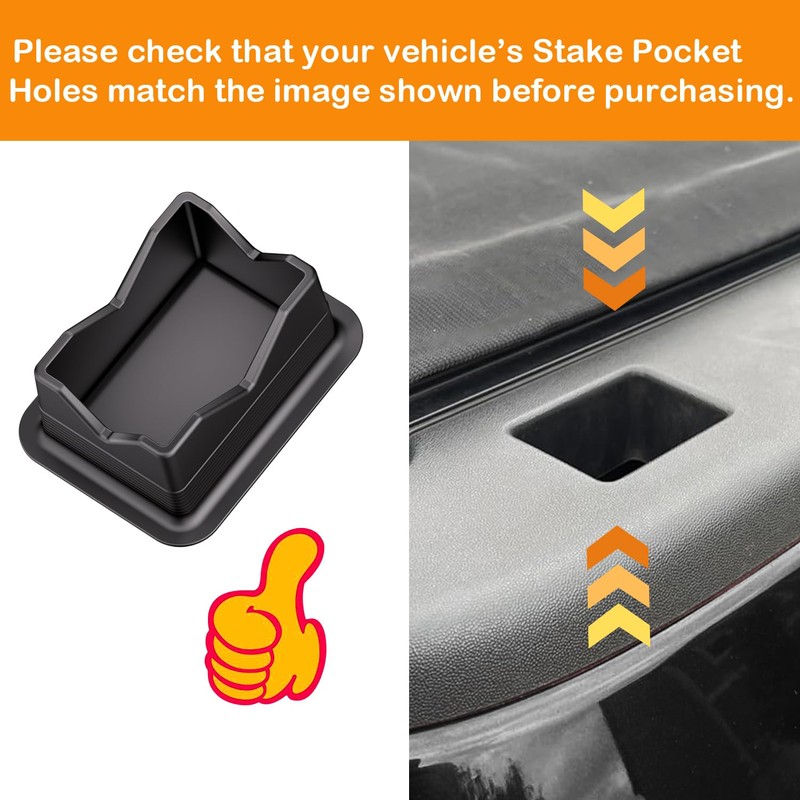 Ram 1500 Bed Rail Caps Covers, Stake Pocket Compatible with