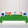 Mixweer 8 Pcs Plastic Grass Tablecloth Green Golf Tablecloth Disposable