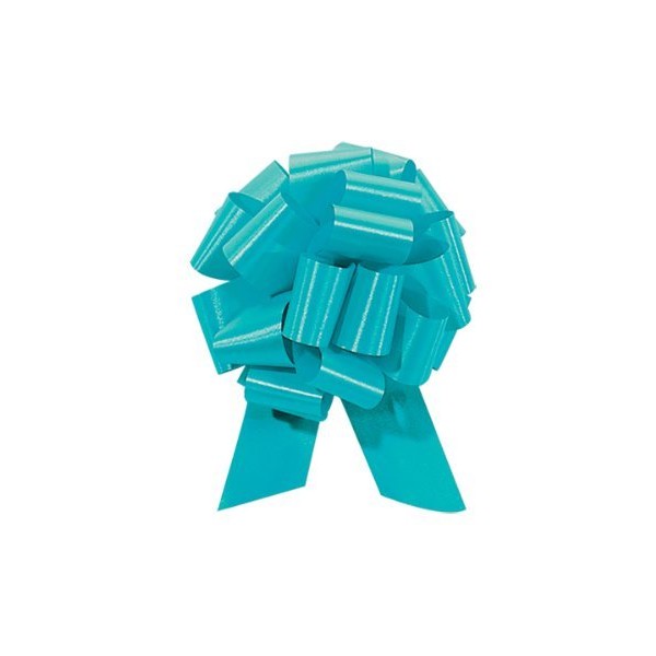 Pull String Bows 5 Inch 20 Loops Turquoise Blue Pkg/10
