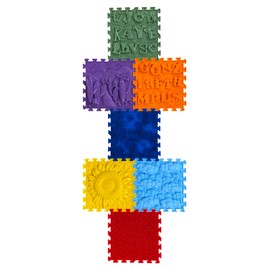 ORTO NATURE Sensory Massage Puzzle Play Mat – Interlocking Orthopedic Floor Tiles & Textured Sensory Mats for Kids & Adults (Nature's Touch)