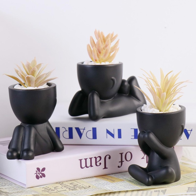 EMINGSKY 3 Pack Fake Plants Succulents Plants Artificial for Women,Office