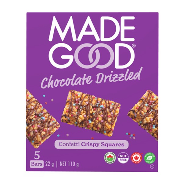 Made Good Confetti Crispy Squares Chocolate Drizzled 5x22g