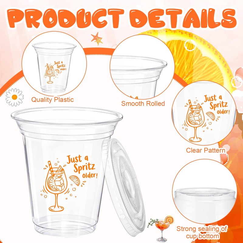 48 Pack Just a Spritz Older Disposable Plastic 12oz Cups