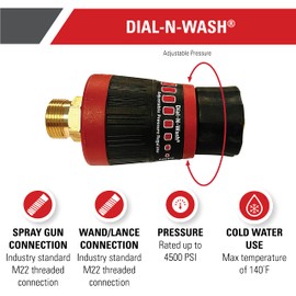 Simpson Cleaning 82232 Dial-N-Wash Adjustable Pressure Regulator for Pressure Washers, Rated up to 4500 PSI