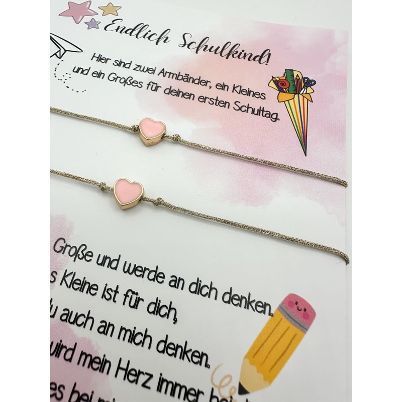 Schulkind Armband Geschenke zur Einschulung Mädchen Mama Tochter Herz Armband