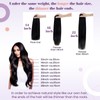 LaaVoo Real Hair Clip-In Extensions, Black, Remy Clip-In Extensions, Invisible,