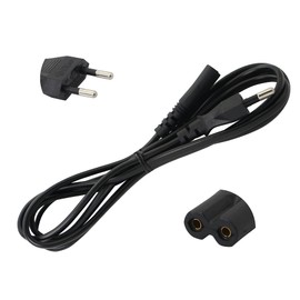 QIANRENON 2 x 2 Pin Mains Euro EU Socket Cable ABB.8 C7 AC Cable Copper Cable Compatible with Laptop Stereo CD PS2 Black 1.5 m