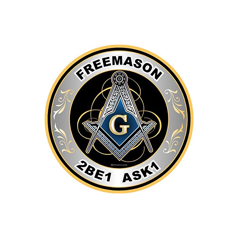 ProSticker 093V (One) Masonic Series Freemason, 2B1 ASK1 Compass Decal