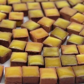 1000 Pieces Mini Ceramic Mosaic Tiles for Crafts, Handmade Artwork 3/16inch 5 mm Saffron, RY03