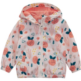 Rokka&Rolla Toddler Girls' Water-Resistant Fleece Lined Windbreaker Transitional Jacket