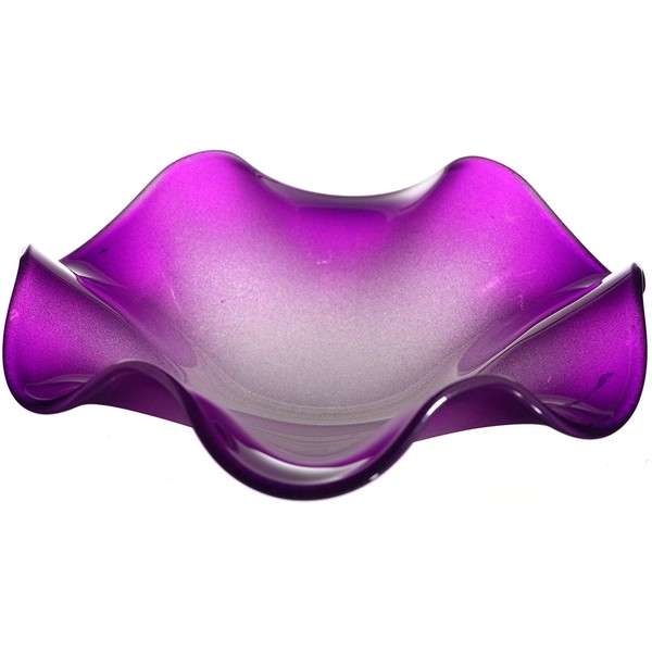 Variation Color Wavy Replacement Glass Dish for Electric Oil Aromatherapy Burner/warmer (3.5, Purple)