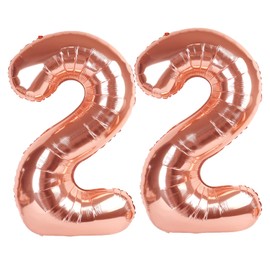 40 Inch Rose Gold Balloon Number 22 Balloon,Jumbo Mylar Foil Helium Balloon for 22 Digital Balloons for Birthday Party,Wedding Anniversary Party Decorations