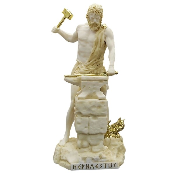 Hephaestus Greek Olympian God of Fire Statue Sculpture Figure 8.66 inches