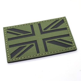 OD Green IRR Union Jack Flag Patch Olive Drab Badge British Military Hook and Loop 8x5cm Army Airsoft UK