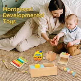 123 BABY BOX Montessori Toys For Babies 9-12 Months - Learn & Play - Curiosity & Coordination Bundle – Promote Hand-Eye & Cognitive Development